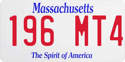MA license plate 196MT4