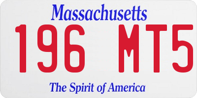 MA license plate 196MT5