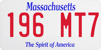 MA license plate 196MT7
