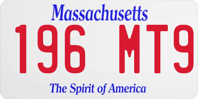 MA license plate 196MT9