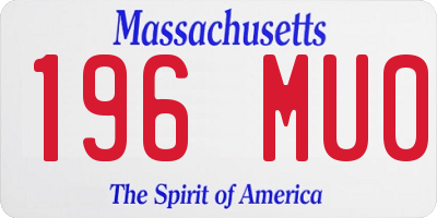 MA license plate 196MU0