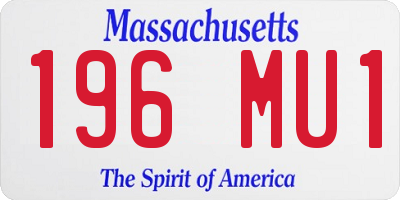 MA license plate 196MU1