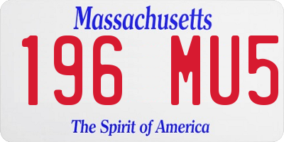MA license plate 196MU5