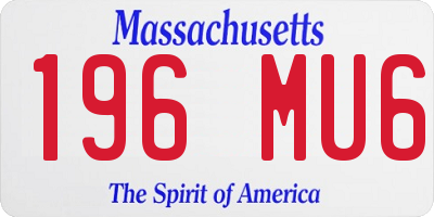 MA license plate 196MU6