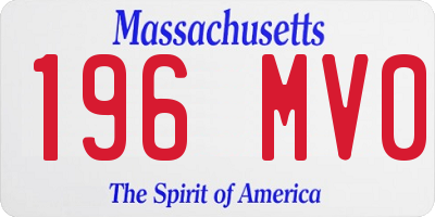 MA license plate 196MV0
