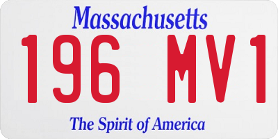 MA license plate 196MV1