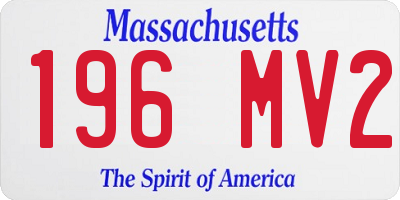 MA license plate 196MV2