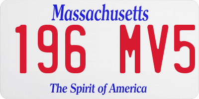 MA license plate 196MV5