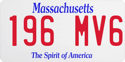MA license plate 196MV6