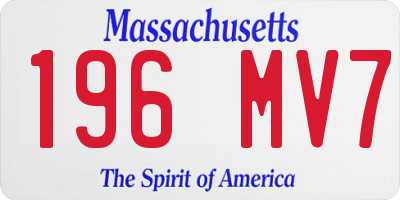 MA license plate 196MV7