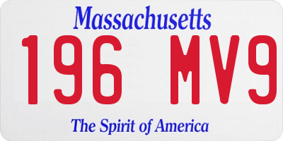 MA license plate 196MV9