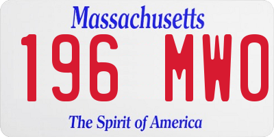 MA license plate 196MW0