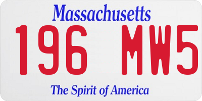MA license plate 196MW5