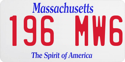 MA license plate 196MW6