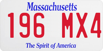 MA license plate 196MX4