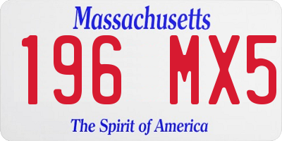 MA license plate 196MX5