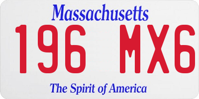 MA license plate 196MX6