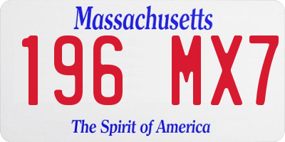 MA license plate 196MX7