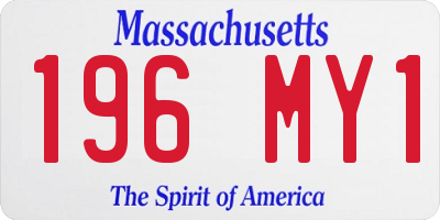 MA license plate 196MY1