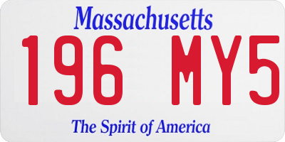 MA license plate 196MY5