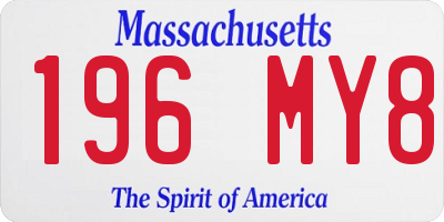 MA license plate 196MY8
