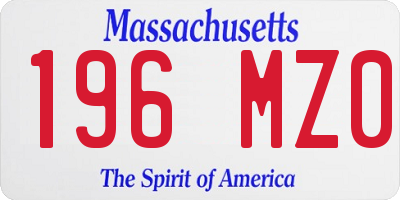 MA license plate 196MZ0