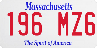 MA license plate 196MZ6