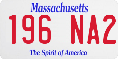 MA license plate 196NA2