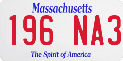 MA license plate 196NA3