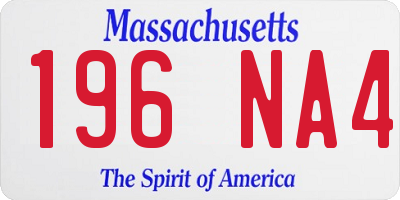 MA license plate 196NA4