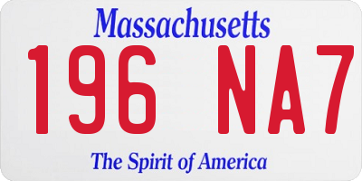 MA license plate 196NA7