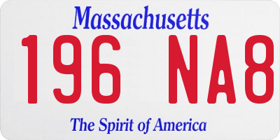MA license plate 196NA8