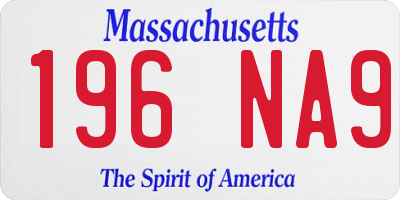 MA license plate 196NA9