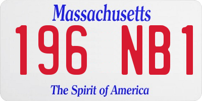 MA license plate 196NB1