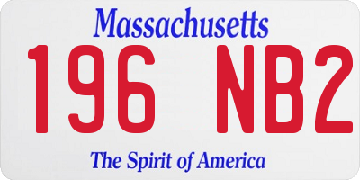 MA license plate 196NB2