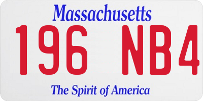 MA license plate 196NB4