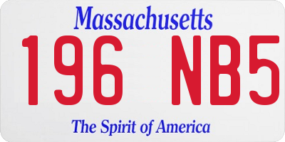 MA license plate 196NB5