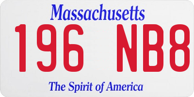MA license plate 196NB8