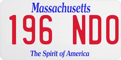 MA license plate 196ND0