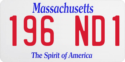 MA license plate 196ND1