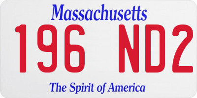 MA license plate 196ND2