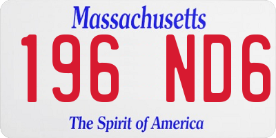 MA license plate 196ND6