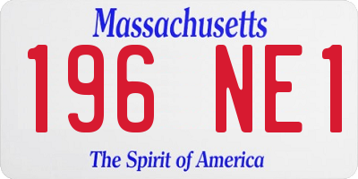 MA license plate 196NE1