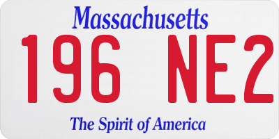 MA license plate 196NE2