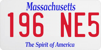 MA license plate 196NE5
