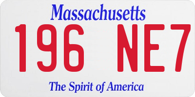 MA license plate 196NE7