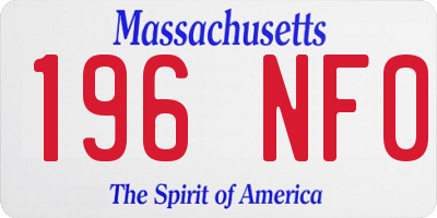 MA license plate 196NF0