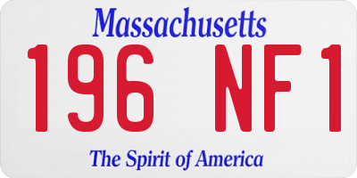 MA license plate 196NF1