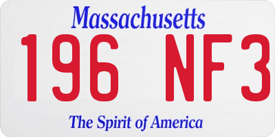 MA license plate 196NF3
