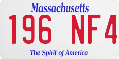 MA license plate 196NF4